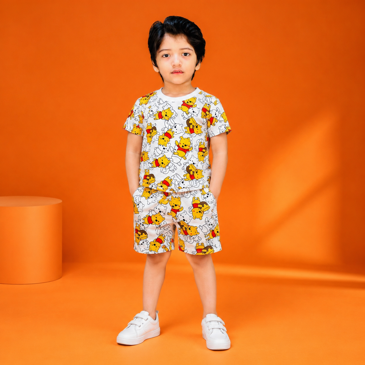 Honey Bear (The Pooh) Printed T-Shirt & Shorts Set